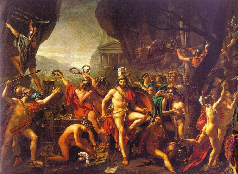 Jacques-Louis  David Leonidas at Thermopylae Spain oil painting art